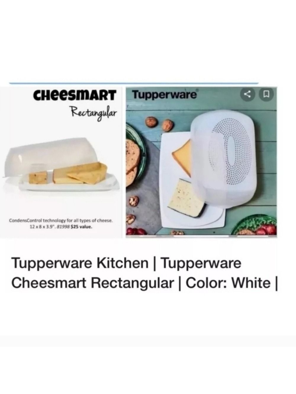 Tupperware Cheesmart Rectangular Container NWOT
